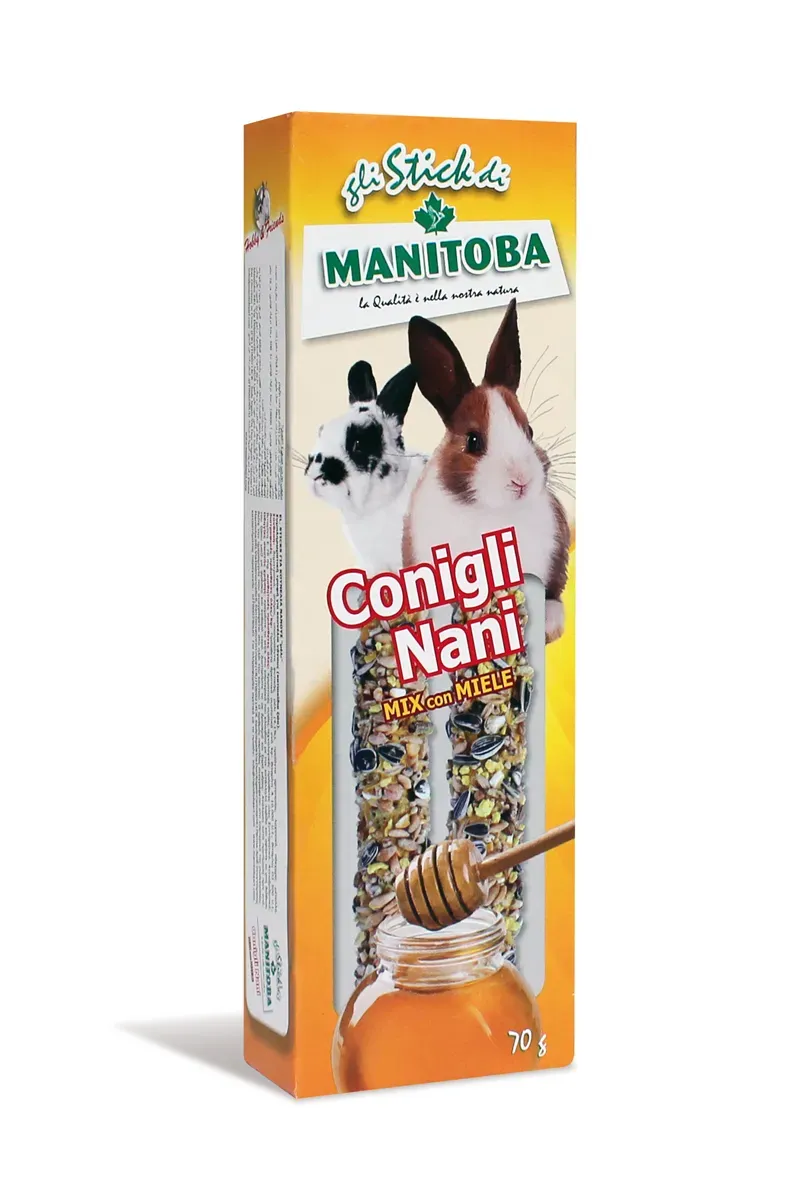 Manitoba Conigli Nani Mix Miele konijnensnack honing 2 sticks