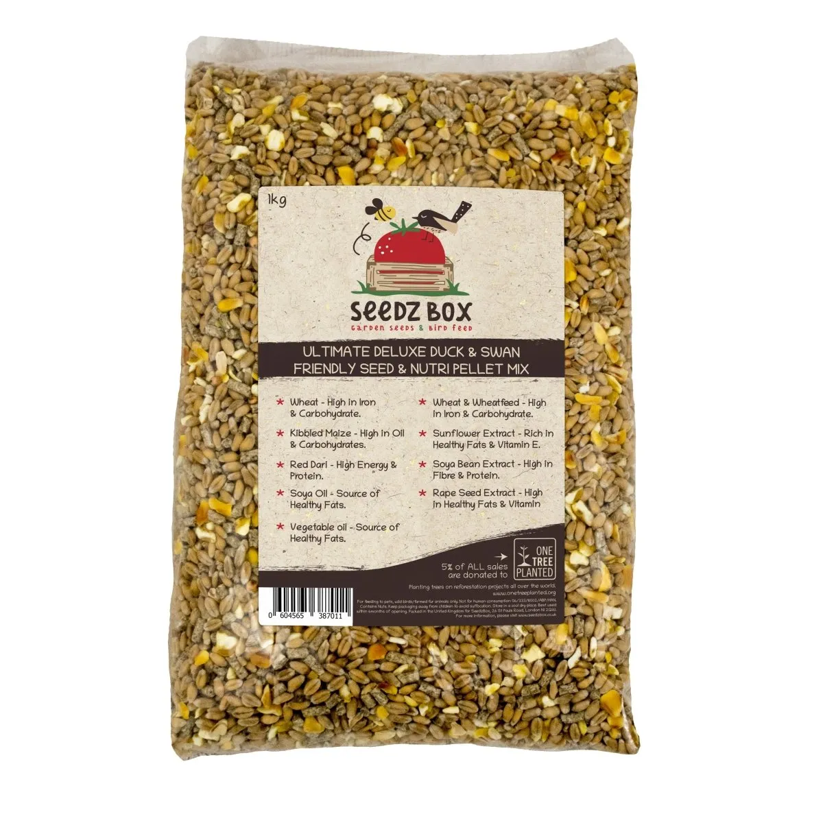 Seedzbox Duck Swan eendenvoer 1kg met tarwe