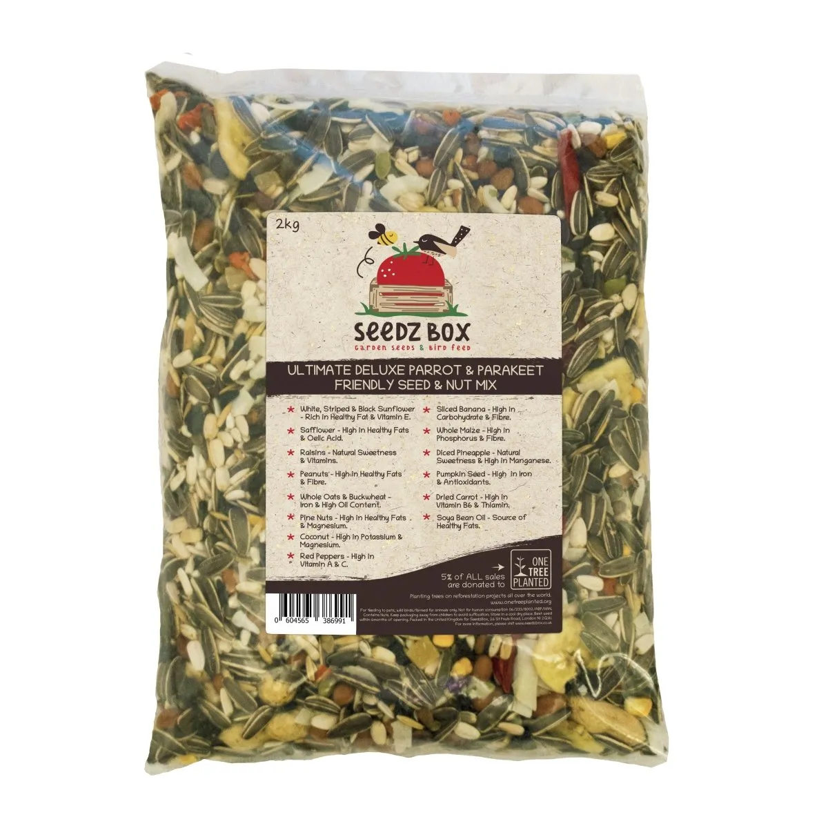 Seedzbox Ultimate Deluxe Parrot papegaaienvoer 1,8 kg zaden