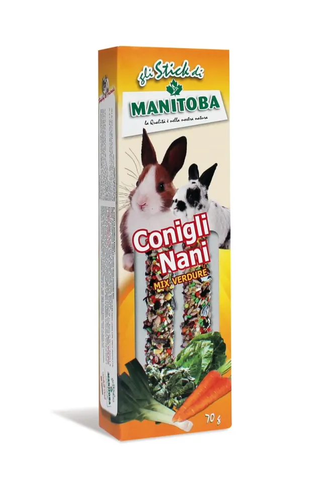 Manitoba Conigli Nani konijnenvoer 70 g met groenten