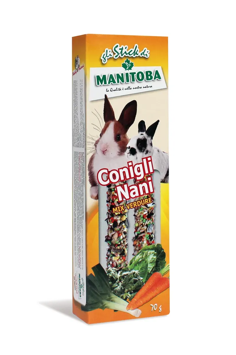 Manitoba Conigli Nani Mix konijnenvoer 10 x 70 g groente