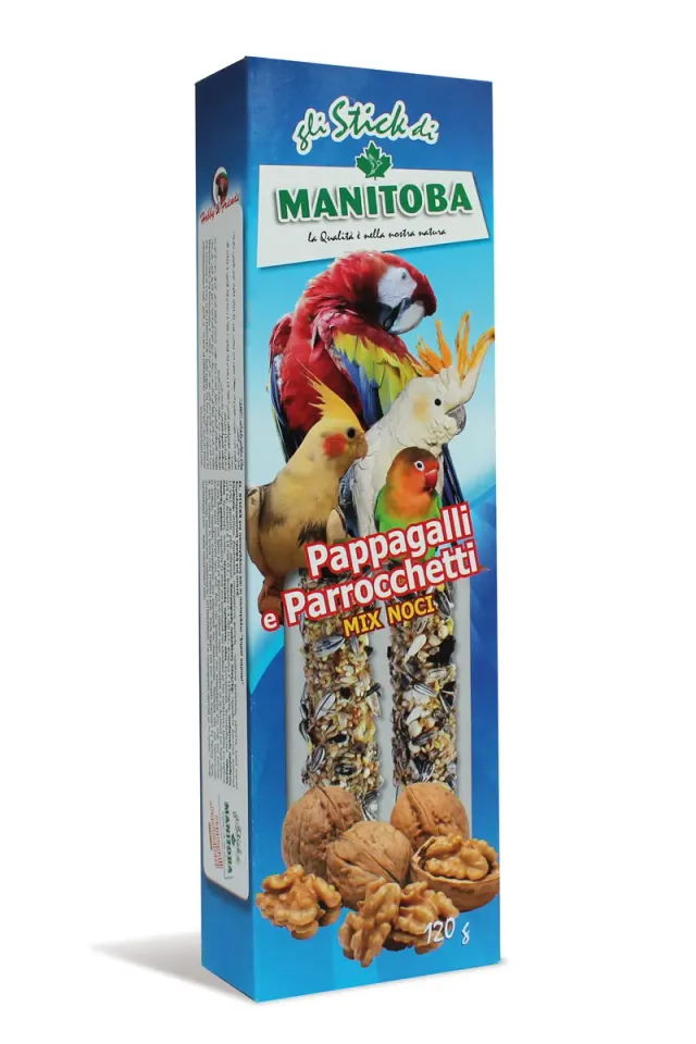 Manitoba Pappagalli Parrochetti papegaaienvoer 120 g met noten