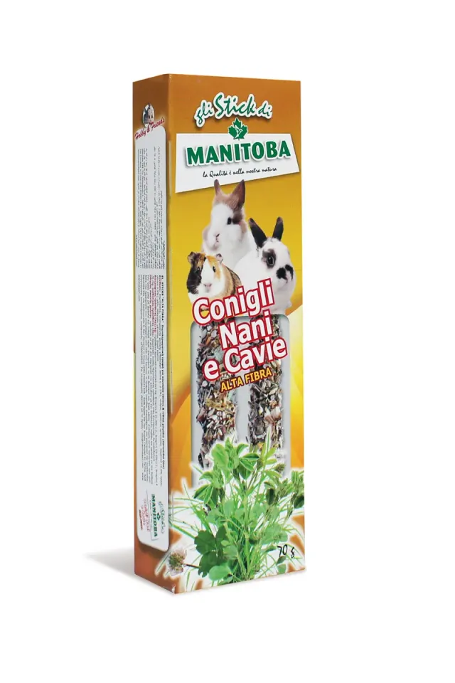 Manitoba Conigli Nani Cavie Alta Fibra knaagvoer 70 g