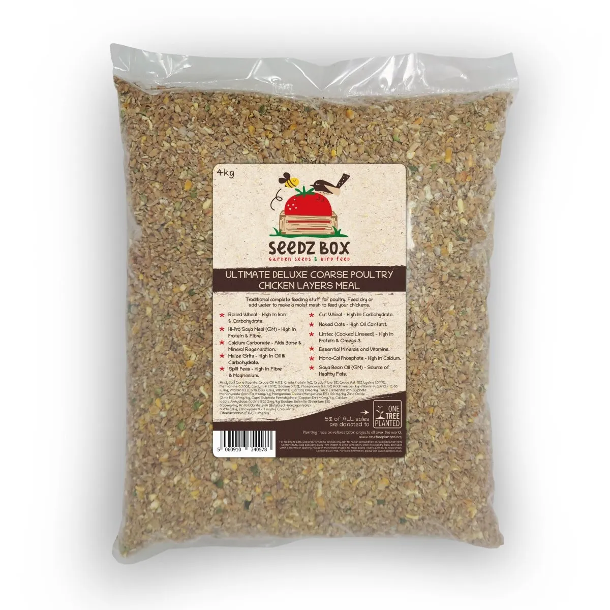Seedzbox Layers Meal leghennenvoer 4 kg met calcium