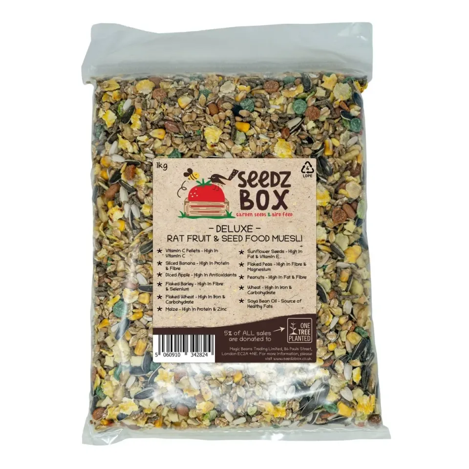 Seedzbox Fruity Seed Nut Muesli rattenvoer 1kg met fruit