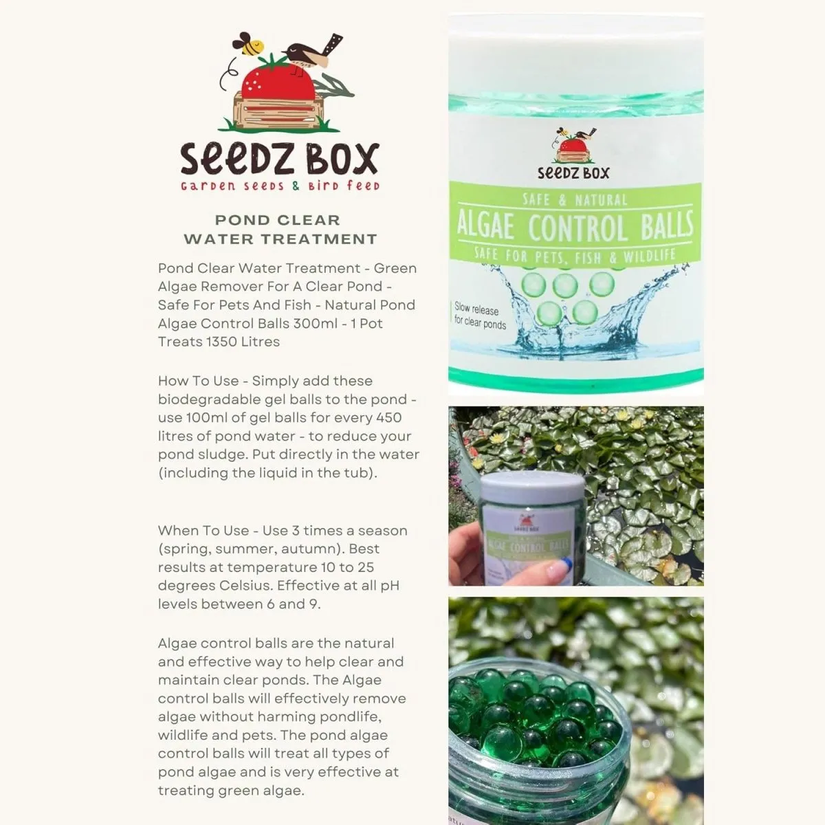 Seedzbox Pond Algae Remover vijverreiniger gel tegen algen