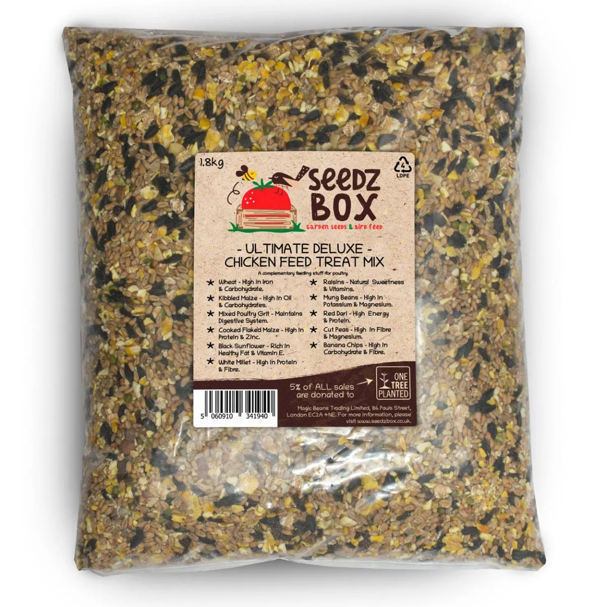 Seedzbox Poultry Treat kippenvoer 1,8kg met grit