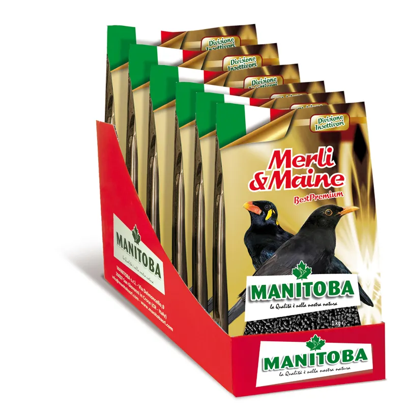 Manitoba Merli pellet zachtvoer 1 kg met houtskool